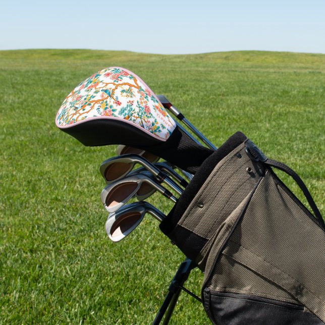 Asiatisch Inspirierte Muster, farbenfrohe Blume Vö Golf Headcover (In SItu)