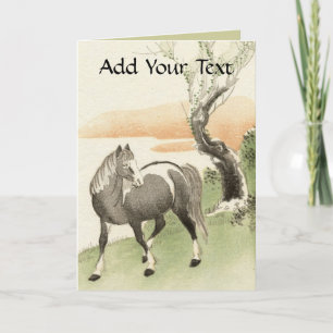Asiatisch Inspirierte Vintage Karten - Pferd