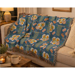 Asiatisch inspirierter Wurfblanket mit Nudeln Decke