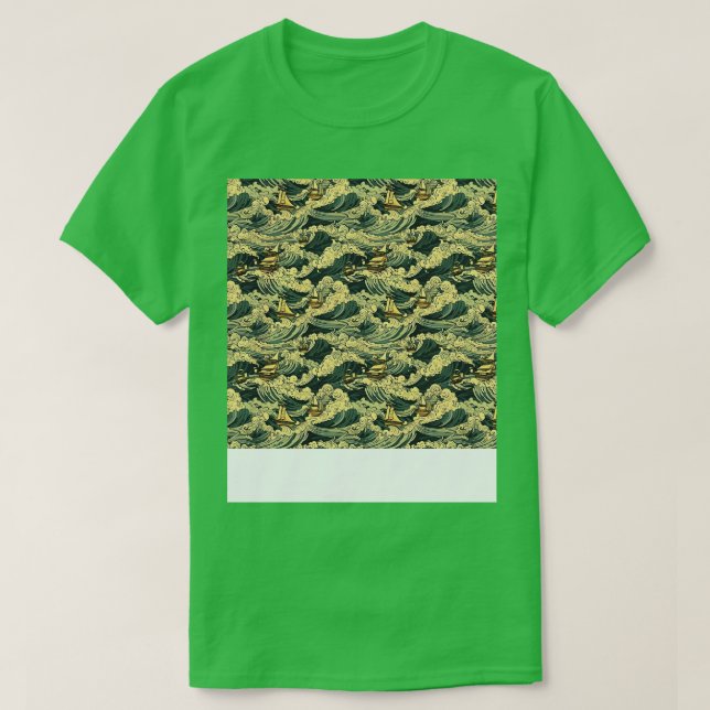 Asiatisch Nahtloses Muster Alt-Japanisch Chinesisc T-Shirt (Design vorne)