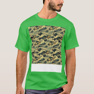 Asiatisch Nahtloses Muster Alt-Japanisch Chinesisc T-Shirt