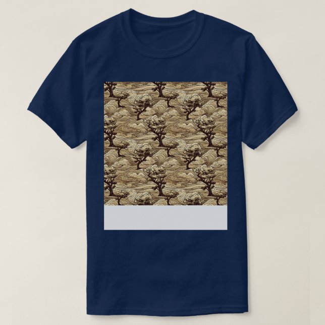 Asiatisch Nahtloses Muster Alt-Japanisch Chinesisc T-Shirt (Design vorne)