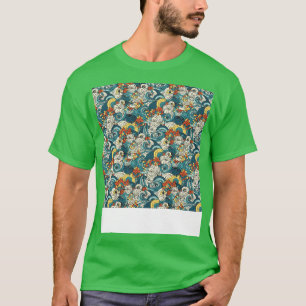 Asiatisch Nahtloses Muster Alt-Japanisch Chinesisc T-Shirt