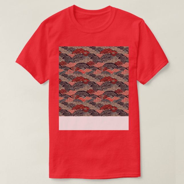 Asiatisch Nahtloses Muster Alt-Japanisch Chinesisc T-Shirt (Design vorne)