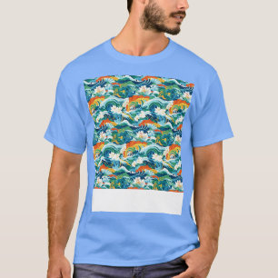 Asiatisch Nahtloses Muster Alt-Japanisch Chinesisc T-Shirt
