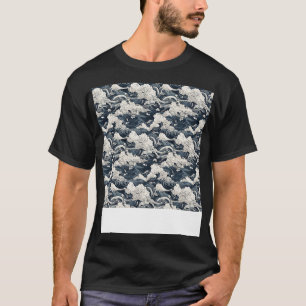 Asiatisch Nahtloses Muster Alt-Japanisch Chinesisc T-Shirt