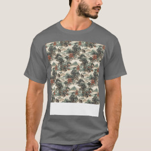 Asiatisch Nahtloses Muster Alt-Japanisch Chinesisc T-Shirt