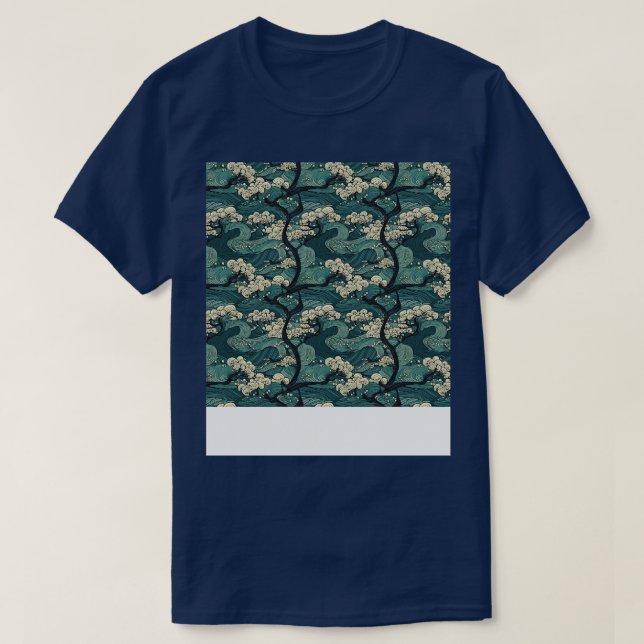 Asiatisch Nahtloses Muster Alt-Japanisch Chinesisc T-Shirt (Design vorne)