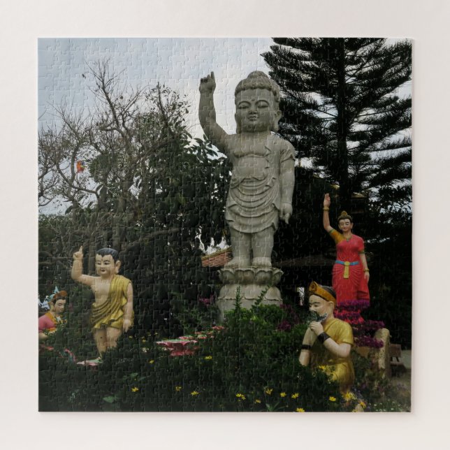asiatisch, vietnamesisch, kunst, skulptur, buddha, (Vertikal)