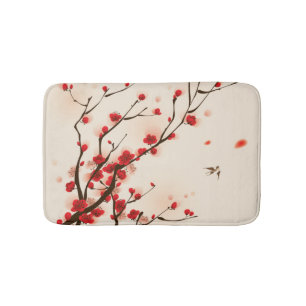 Asiatische Art-Malerei, Pflaumen-Blüte im Frühja Badematte