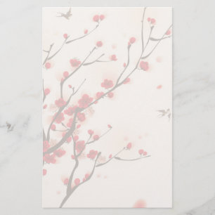 Asiatische Art-Malerei, Pflaumen-Blüte im Frühja Briefpapier