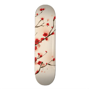 Asiatische Art-Malerei, Pflaumen-Blüte im Frühja Skateboard
