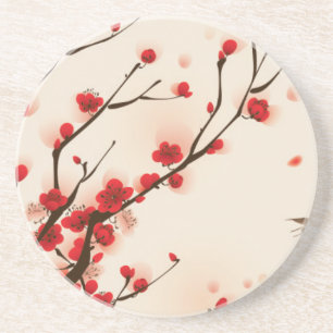 Asiatische Art-Malerei, Pflaumen-Blüte im Frühja Untersetzer