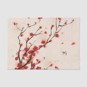 Asiatische Art-Malerei, Pflaumen-Blüte im Frühjahr Seidenpapier