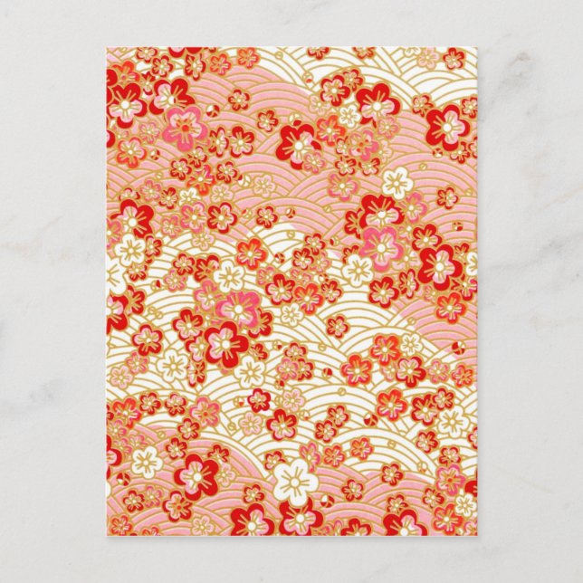 Asiatische Blume blüht Postkarte (Vorderseite)