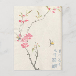 Asiatische Blüten Vintage Postkarte