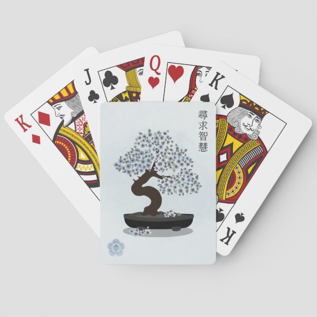 Asiatische Blütenblütengrafik Spielkarten (Rückseite)