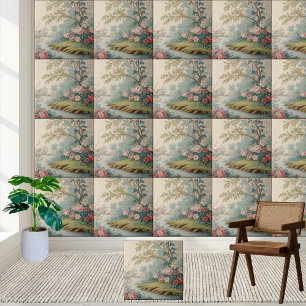 Asiatische botanische Vintage Chinoiserie Landscha Fliese