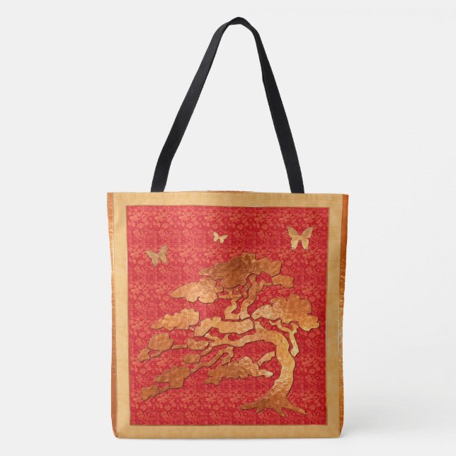 Asiatische Brokade und Bäume Tasche (Vorderseite)