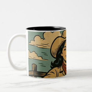 asiatische Cattlegirl Gitarre spielen Zweifarbige Tasse