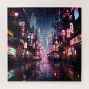 Asiatische Cyberpunk-Stadt