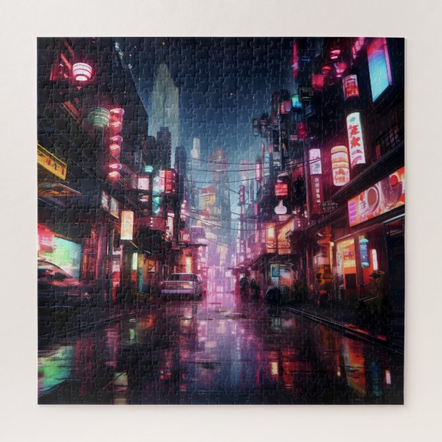 Asiatische Cyberpunk-Stadt (Vertikal)