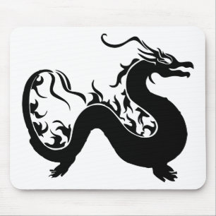 Asiatische Drachensilhouette Mousepad
