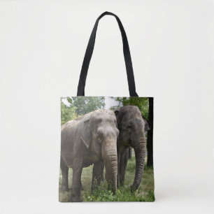 Asiatische Elefanten Seite an Seite Tasche