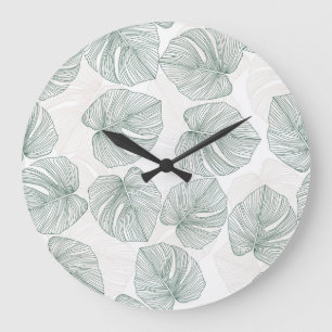 Asiatische Fabric Ikat: Traditionell nahtlos Große Wanduhr