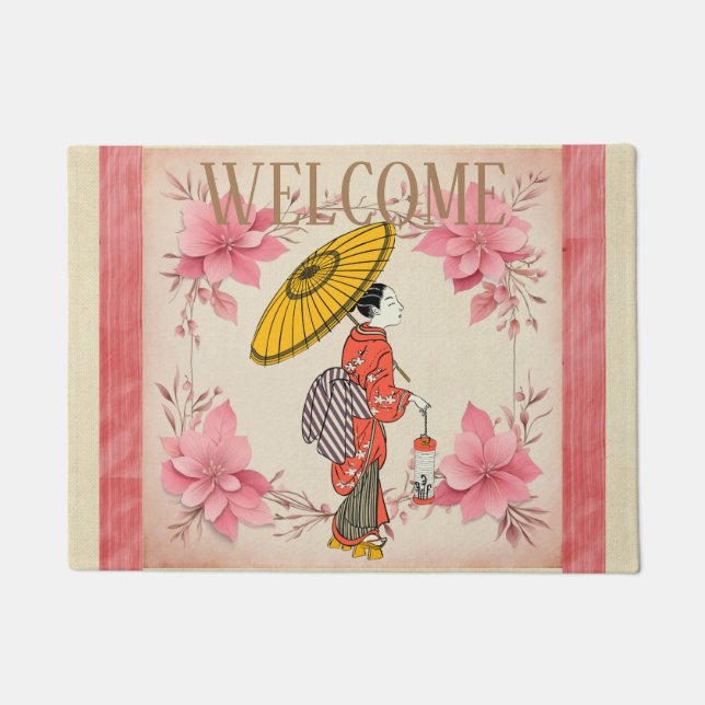 Asiatische Frau Doormat Fußmatte (Vorderseite)