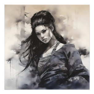 Asiatische Frau Monochrom Fotodruck