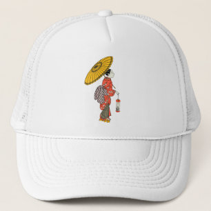 Asiatische Frau Trucker Hat Truckerkappe
