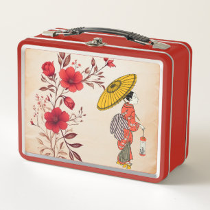 Asiatische Frauenlunch Box Metall Brotdose