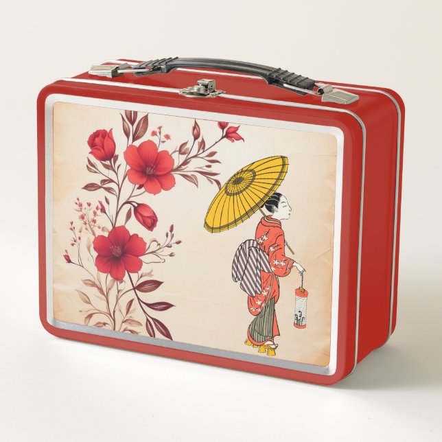 Asiatische Frauenlunch Box Metall Brotdose (Vorderseite)