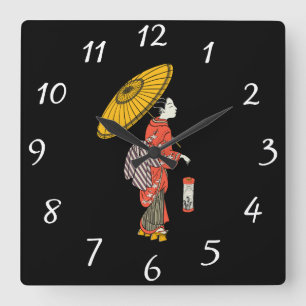 Asiatische Frauenzeitschrift Quadratische Wanduhr