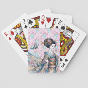 Asiatische Geisha-Tänzerin Spielkarten