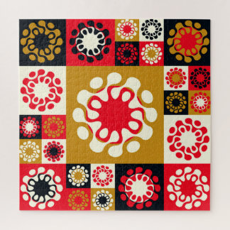 Asiatische Gold roten Mosaik, ethnischer Stil.