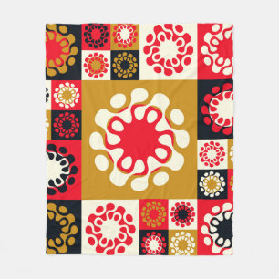 Asiatische Gold roten Mosaik, ethnischer Stil. Fleecedecke
