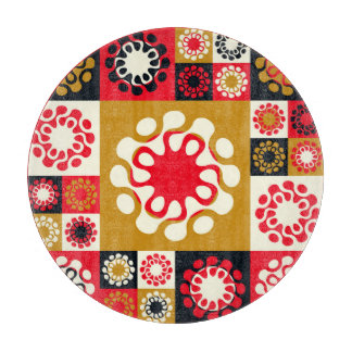 Asiatische Gold roten Mosaik, ethnischer Stil. Schneidebrett
