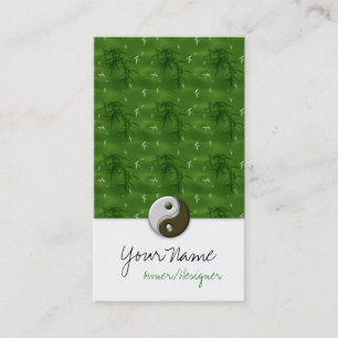 Asiatische Green Design Ying/Yang Business Cards Visitenkarte