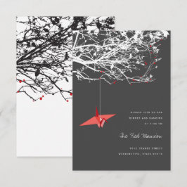 Asiatische Hochzeitsempfehlung mit dem Rot-Papier- Einladung