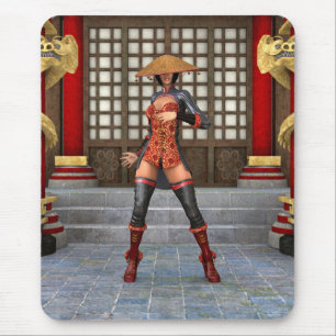 Asiatische Kampf Frau Mousepad