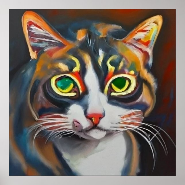 Asiatische Katze Poster (Vorne)