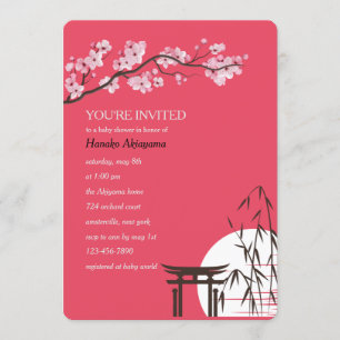 Asiatische Kirschblüte-Babyparty-Einladung Einladung