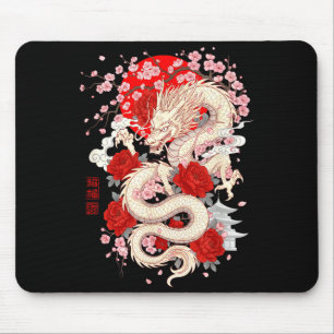 Asiatische Kirschblüte Chinesischer Drache Chinesi Mousepad