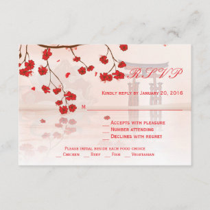 Asiatische Kirschblüte Hochzeit RSVP-Karte RSVP Karte