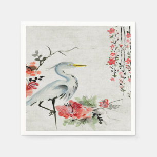 asiatische Kran-Blume der Papierservietten