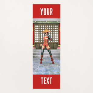 Asiatische Kriegerin Fantasy Samurai Kunstwerk Yogamatte