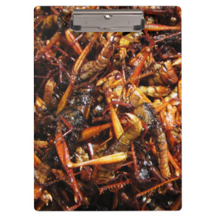 Asiatische Küche mit frittiertem Grasshopper (Takk Klemmbrett