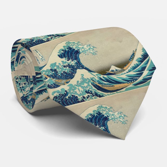 Asiatische Kunst - die große Welle weg von Krawatte (Gerollt)